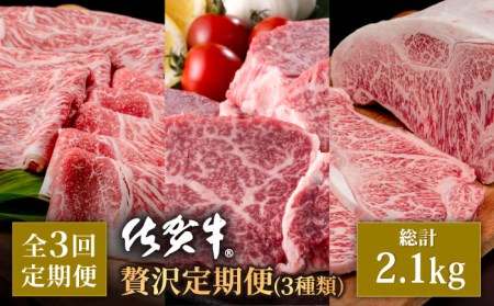 【3回定期便】佐賀牛 贅沢 定期便【株式会社いろは精肉店】肉 牛肉 ブランド牛 国産牛九州 [IAG074]