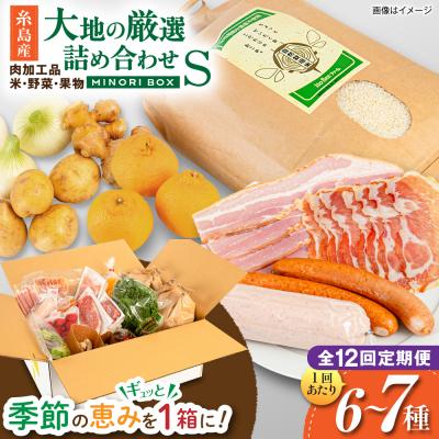 ふるさと納税 糸島市 全12回定期便 糸島産 肉 米 野菜 果物 厳選詰め合わせ MINORI BOX S[AOP010]
