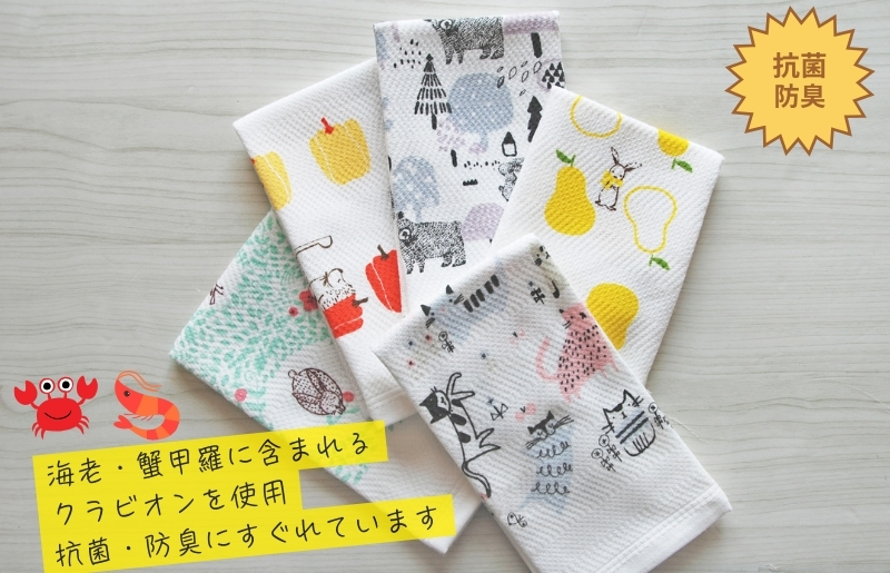抗菌防臭！ふきぴか キッチンタオル 5枚セット 【ギフト仕様 デザインおまかせ】 099H3910