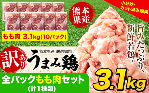 鶏肉 うまみ鶏 全パックもも肉セット(計1種類) 合計3.1kg 冷凍 小分け 《1-5営業日以内に出荷予定(土日祝除く)》