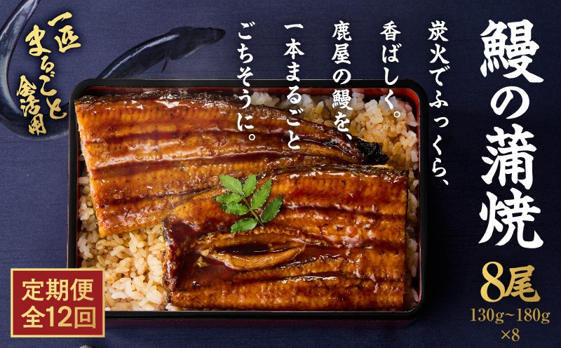 
                  クラウドファンディングで応援！【全12回定期便】鰻の蒲焼 8尾（170g×8）　KN026-T10
                