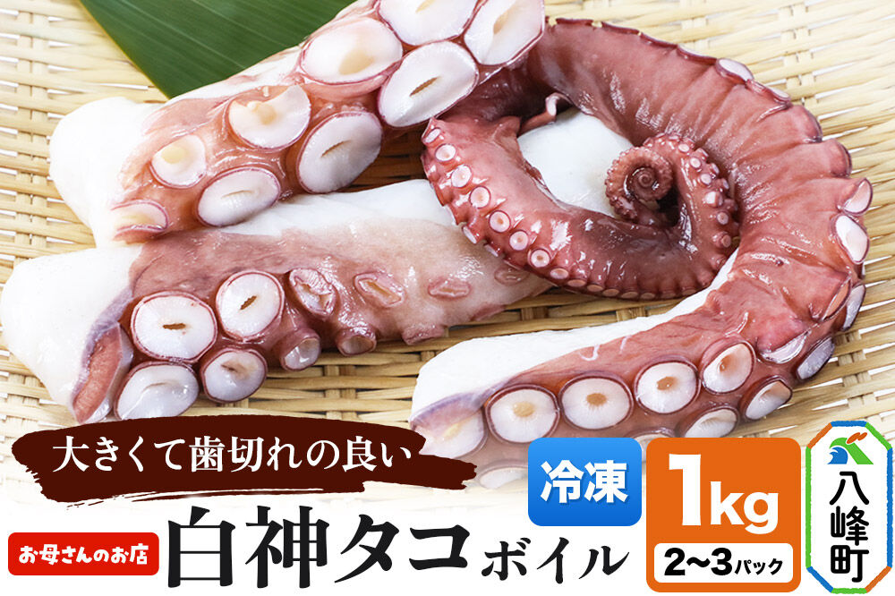 白神タコ ボイル 約1kg（2～3パック）冷凍 秋田県八峰町沖産 [白神タコ 白神たこ 蛸 ボイル 茹でダコ 秋田県産 冷凍]