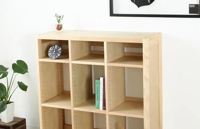 大川家具 ファイン 90cm ブックシェルフ 高さ95cm 天然木 サクラ(バーチ)