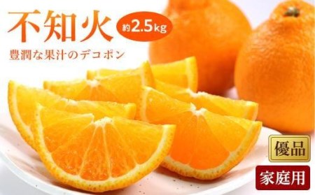 【2月上旬から発送】不知火 ＜家庭用・優品＞ 約2.5kg | しらぬい みかんみかんみかんみかんみかん【KK0162】
