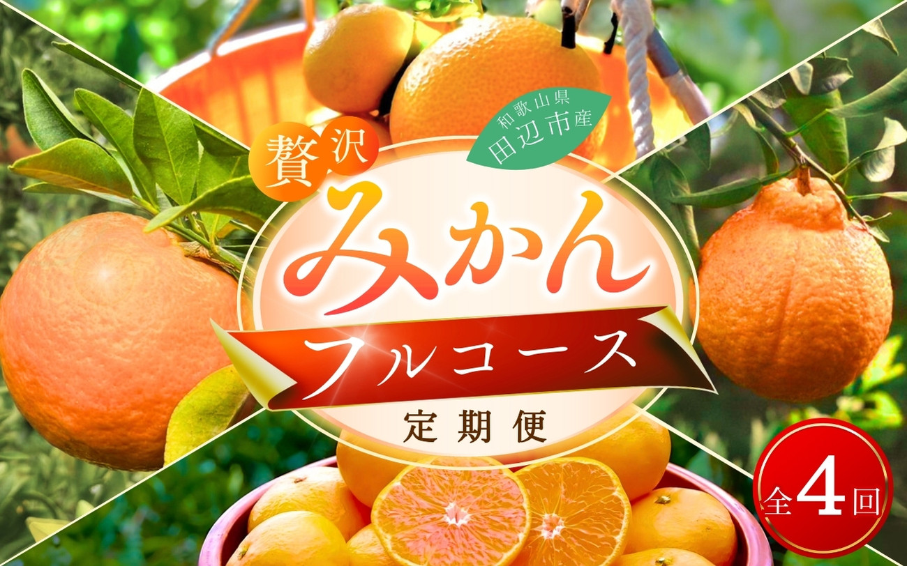 
            【23日まで期間延長！】【4回定期便】和歌山 贅沢みかんフルコース （宮川早生みかん・ポンカン・紅八朔・不知火） ※2024年12月より発送（期間限定・12/23まで受付） / 和歌山県 ミカン フルーツ 果物 柑橘 田辺市 みかん くだもの【nak030-tk】
          
