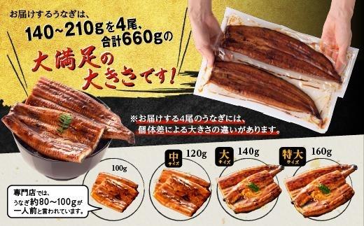鹿児島県産うなぎ長蒲焼4尾