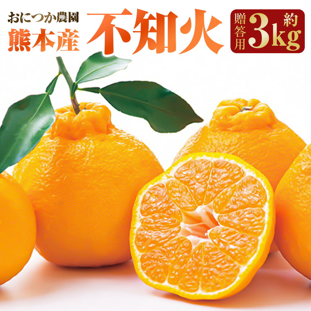 【ふるさと納税】熊本産 おにつか農園 こだわり 不知火 贈答用 約3kg デコポン しらぬい 柑橘 果物 果実 果汁 フルーツ 熊本県産 水俣市産 送料無料【2027年3月下旬発送予定】