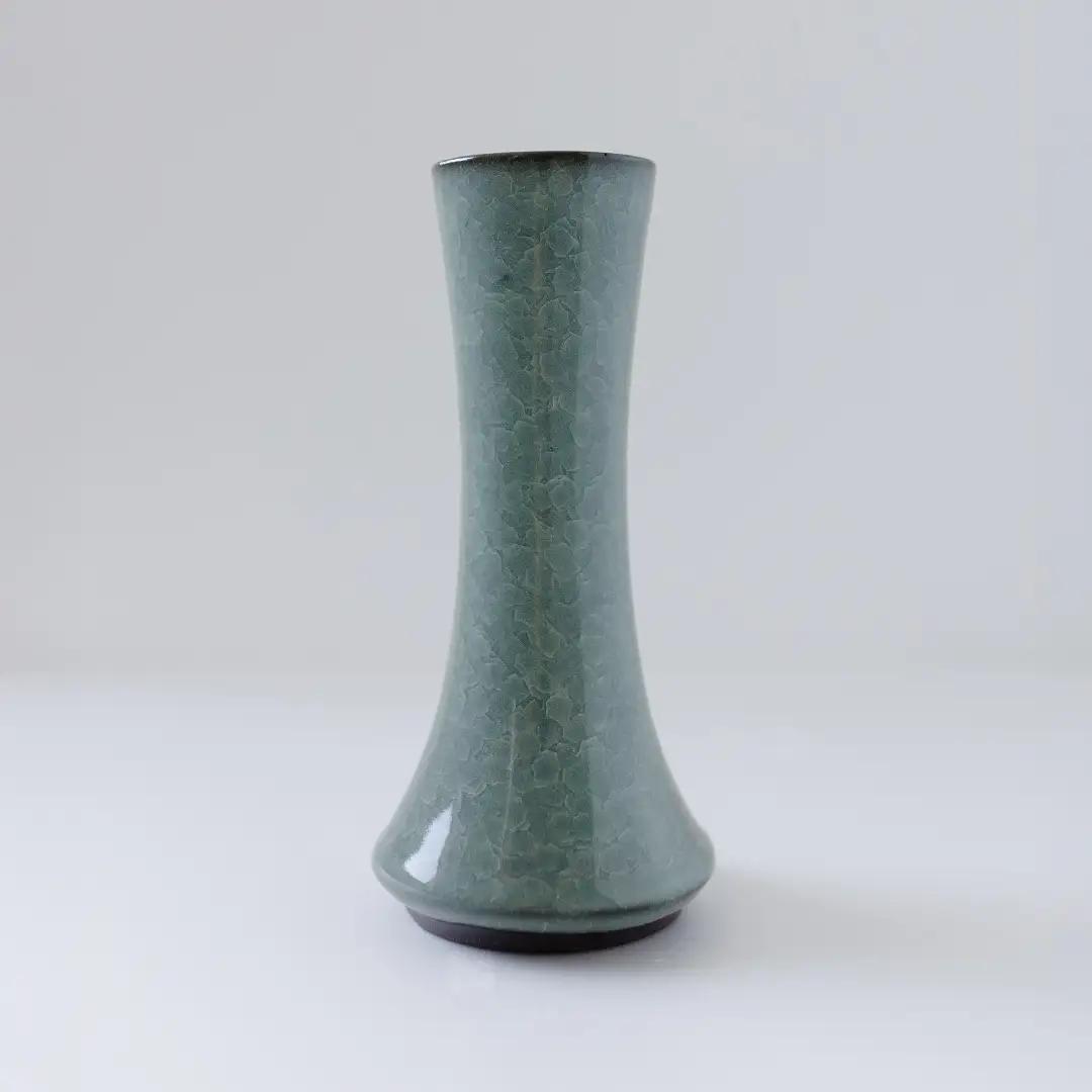 【氷裂貫入青瓷】花器 （小野寺裕司 作） 径6.2cm×高さ21cm