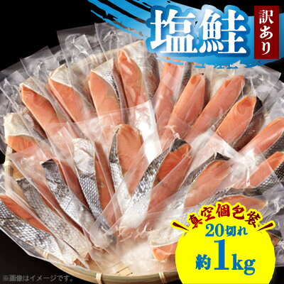 【ふるさと納税】【訳あり】塩鮭 20切れ 約1kg(個包装)【配送不可地域：離島】【1589096】