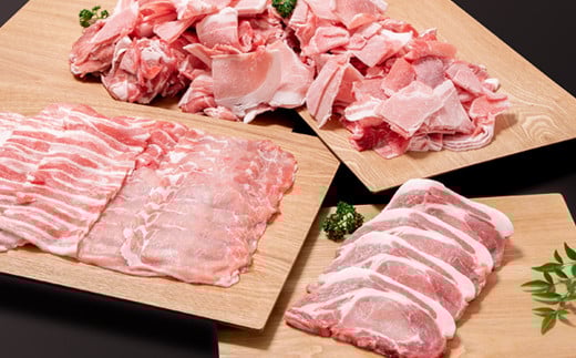 宮崎県産豚肉4種セット 合計3.7ｋｇ 小分けパック　小間切れ・ローススライス・豚ロース・豚バラ＜1.6-30＞豚肉 ポーク 大容量 小分け 宮崎県西都市
