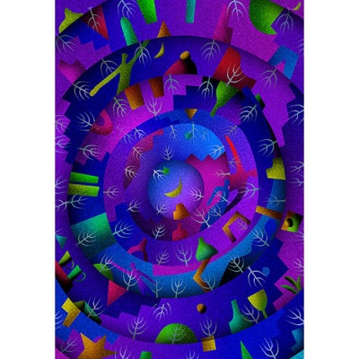＼京都・綾部の癒やし系作家/【絵画】　記憶の階層　　額装サイズ526mmx412mm【1278196】