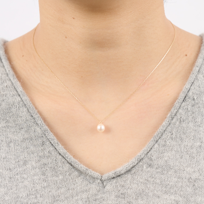 6.5ミリ可愛いアコヤバロックパールペンダントネックレス：B510-001_イメージ5