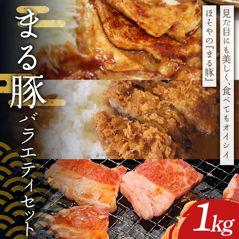 【ふるさと納税】 まる豚 バラエティセット1kg（もも一口かつ用300g・切り落し200g・バラ焼肉300g・ひき肉200g） F4H-0519