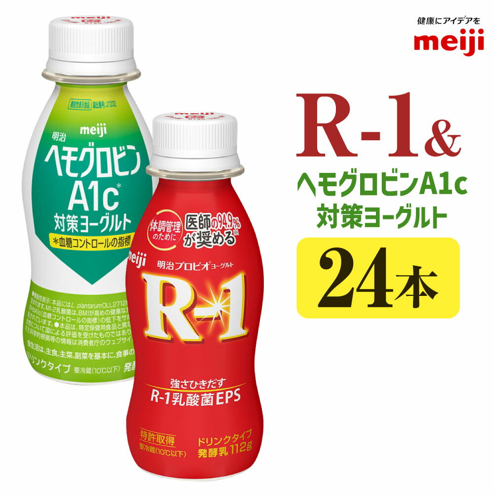 【ふるさと納税】明治R-1ドリンク12本 ヘモグロビンA1c対策ヨーグルトドリンク12本 セット 合計24本 112g R-1 発酵乳 乳製品 ヨーグルトドリンク 乳酸菌 乳酸菌飲料 meiji 明治 冷蔵 茨城県 守谷市 送料無料