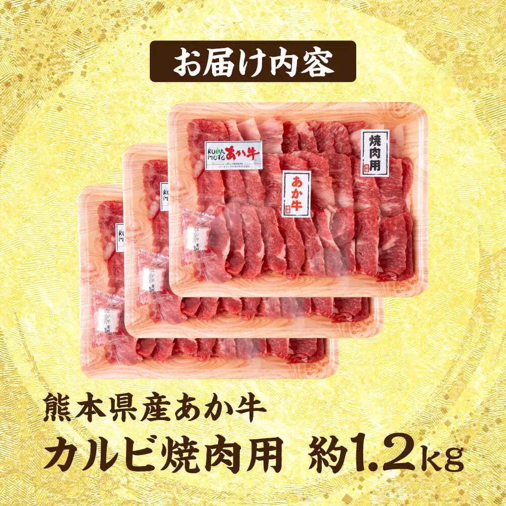 令和8年熊本地震復興支援 熊本 あか牛 カルビ 焼肉用 約1.2kg 焼肉赤牛[AYCB052]