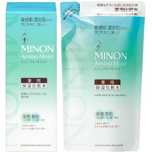 
                  【25169】ミノンアミノモイスト薬用アクネローション１本、詰替用１個セット
                
