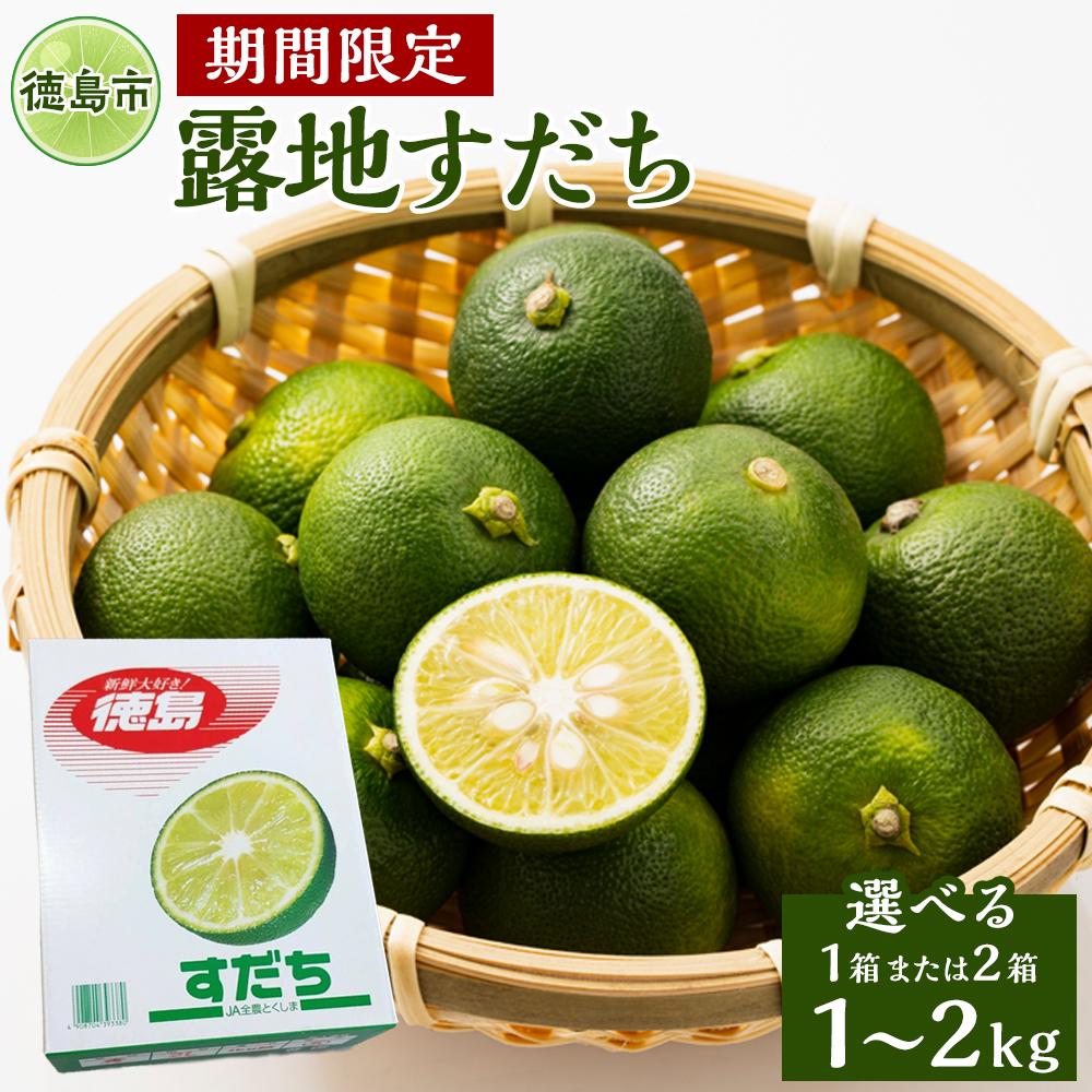 【ふるさと納税】【期間限定】露地すだち 選べる内容量（1箱・1kg）（2箱・2kg） | フルーツ 果物 くだもの 食品 人気 おすすめ 送料無料