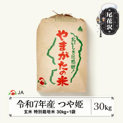 ふるさと納税 尾花沢市 令和7年産 新米 玄米 特別栽培米 つや姫 30kg 山形県尾花沢市産 ja-tsgta30