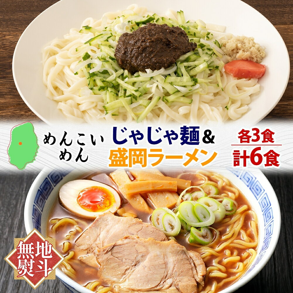 【ふるさと納税】 めんこいめん 2種 食べ比べ Dセット 計6食 無地熨斗 のし 熨斗 名入れ不可 じゃじゃ麺 盛岡じゃじゃ麺 盛岡ラーメン 盛岡三大麺 岩手県 盛岡市 東北 岩手 盛岡 農事組合法人となん