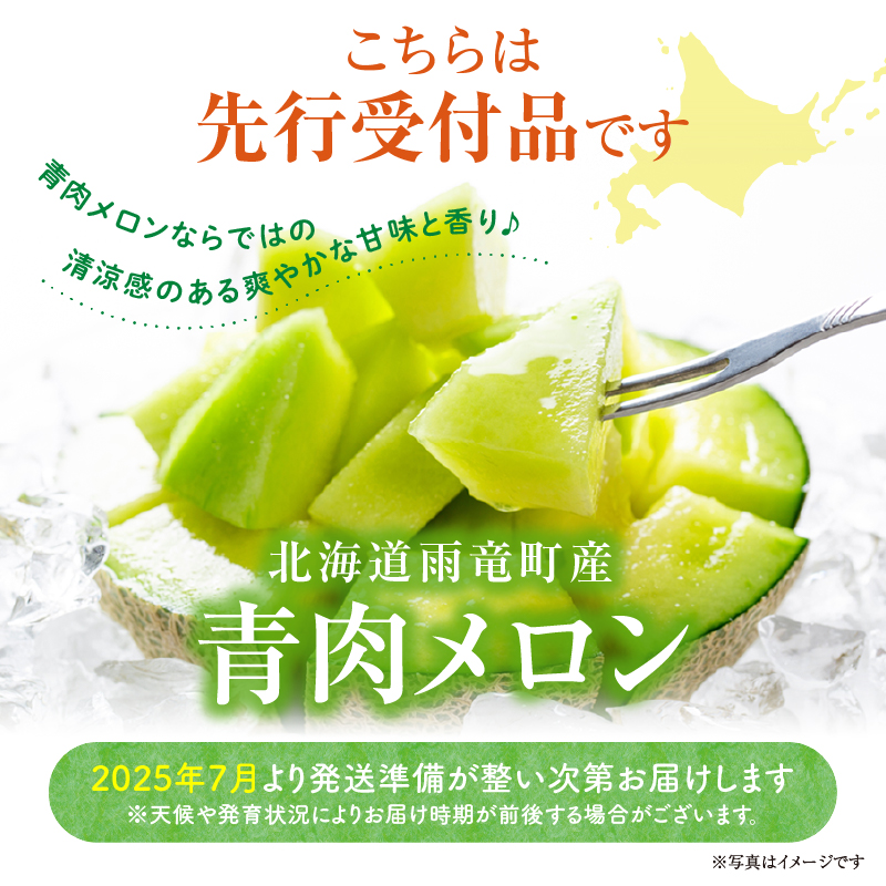 【令和7年産先行受付】北海道産 暑寒メロン  2玉(3.2kg以上 × 1箱)《2025年7月より発送予定》
