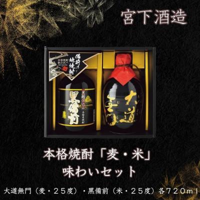 ふるさと納税 岡山市 宮下酒造の本格焼酎「麦・米」飲み比べ720ml ×2本セット　