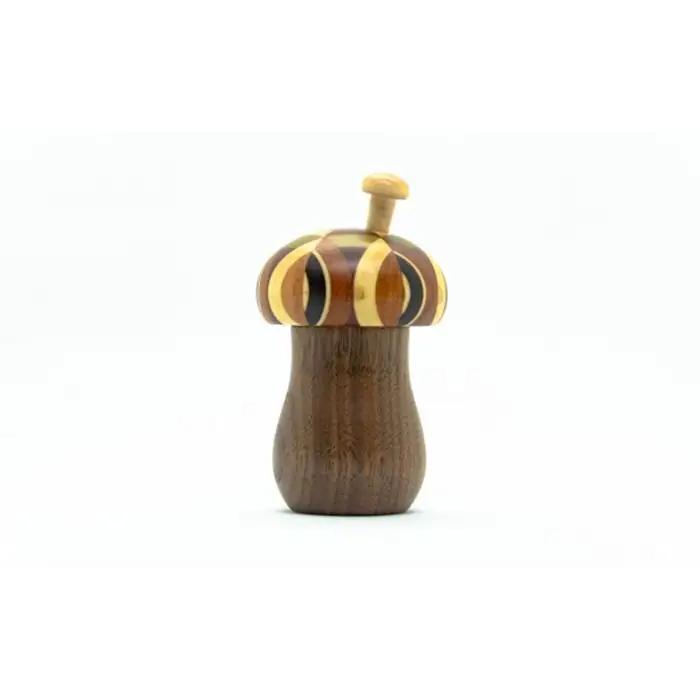 ≪箱根寄木細工≫きのこ七味入れ［工芸品工芸品］
