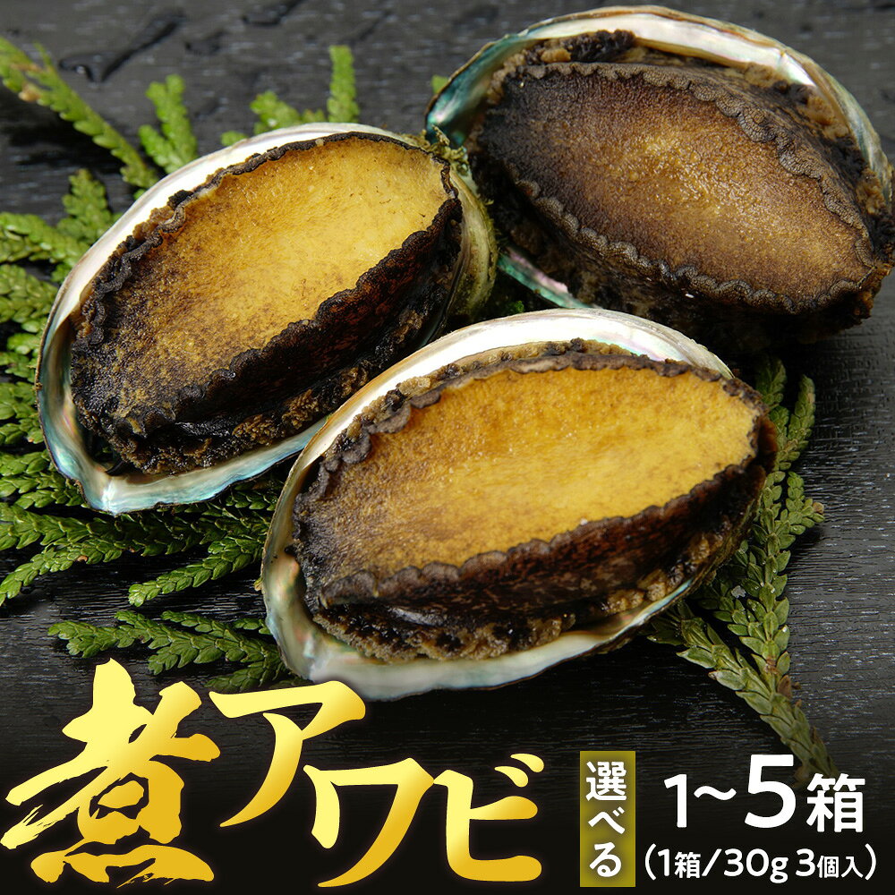 【ふるさと納税】煮あわび 選べる3個～15個 1個約30g 1箱3個入り 化粧箱入り★アワビ 韓国産 蝦夷 鮑 あわび 貝 海鮮 加工品 ボイル 高級食材 お取り寄せ グルメ 酒の肴 【配送不可地域：離島】北海道ふるさと納税 木古内町 ふるさと納税 北海道