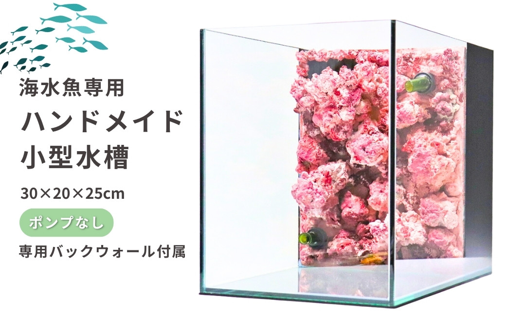 
                  ハンドメイド小型水槽【海水魚専用】ポンプなし（30×20×25cm） 新潟県 出雲崎町
                
