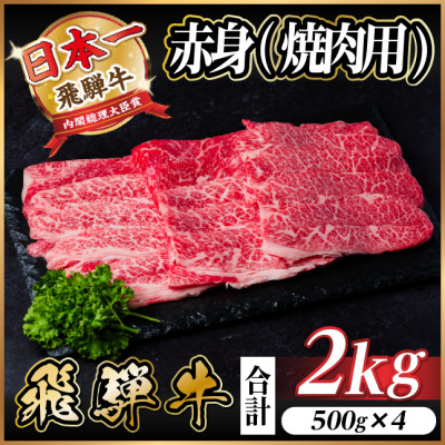 レビューキャンペーン実施中!飛騨牛　厳選赤身(焼肉・BBQ用)2kg　A4～A5等級　小分け【配送不可地域：離島】