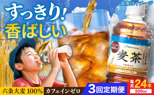 【全3回定期便】麦茶 600ml × 24本  糸島市 / スターナイン お茶 ペットボトル [ARM018]