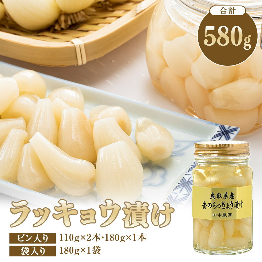 【ふるさと納税】413.ラッキョウ漬け　（ビン入り：110g×2本・180g×1本　袋入り：180g×1袋） | ラッキョウ らっきょう らっきょう漬け ラッキョウ漬け 鳥取県 北栄町 おすすめ 人気