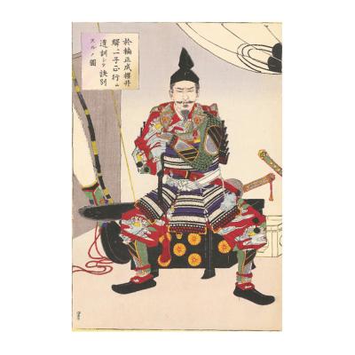 ふるさと納税 名古屋市 オリジナル【レプリカ浮世絵(2枚絵)月岡芳年作「新撰東錦絵 於楠正成桜井駅ニ一子正行ニ遺訓シテ訣別ス |  | 01