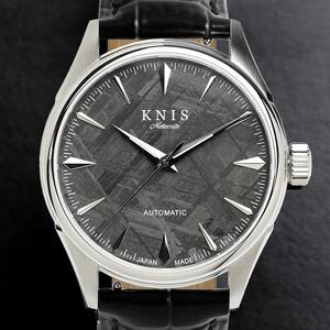 【KNIS KYOTO】 KNIS ニス メテオライト 日本製 自動巻き 腕時計 革ベルト レザー シルバー