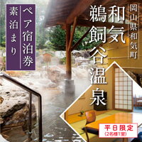 【ふるさと納税】　温泉　宿泊　素泊まり　ペア　和気鵜飼谷温泉ペア宿泊券（2名様1室　素泊まり）　yh-1