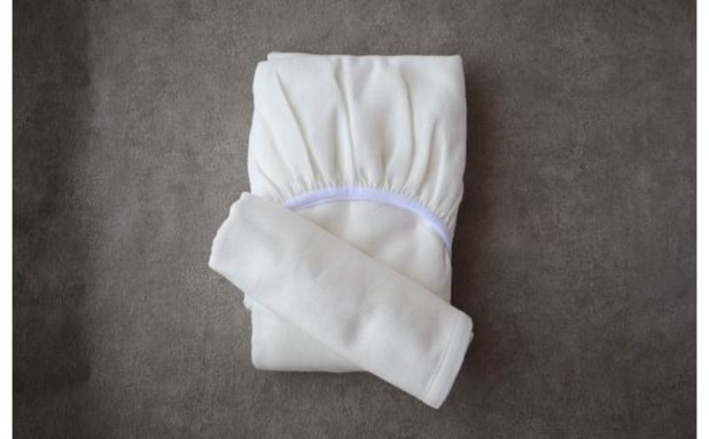 【tissu de coton/ハニカム織】泉州南部織 BED用シングルシーツ＆ピロー（WH） G1951