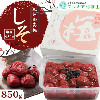 梅干し 紀州南高梅 しそ 塩分 約15% 850g 1パック 《60日以内に出荷予定(土日祝除く)》 株式会社やまだ 和歌山県 日高川町 梅 しそ しそ梅 梅干し 米 おかず 国産 送料無料