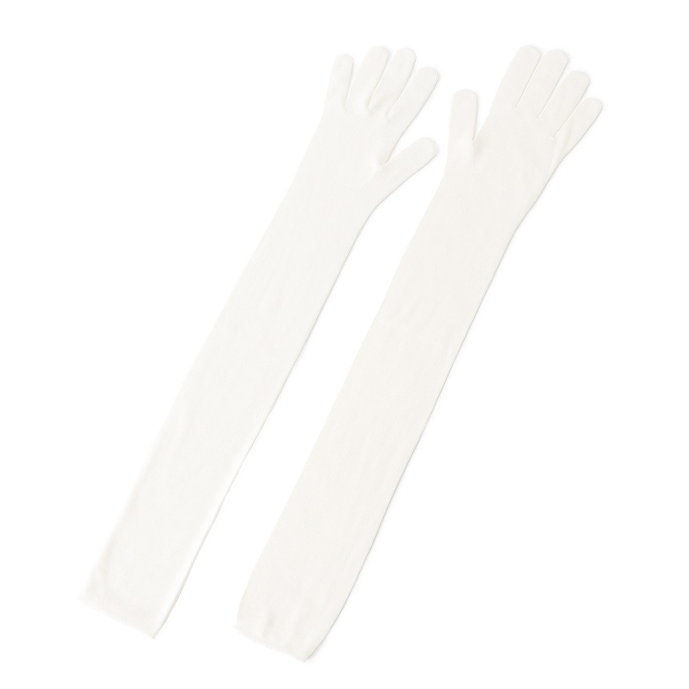 
            【天然繊維/洗える】シルク　ロング手袋　フリーサイズ　冷え取り　保湿　肌質改善　紫外線対策[5839-1906]
          