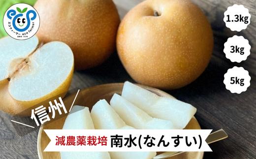 
            【信州松川町産】 南水梨 約1.3kg～約5kg ／10月上旬発送開始予定 // 長野県 南信州  減農薬栽培 和梨 なし ナシ 南水 エコファーマー認証 農家支援 HF
          