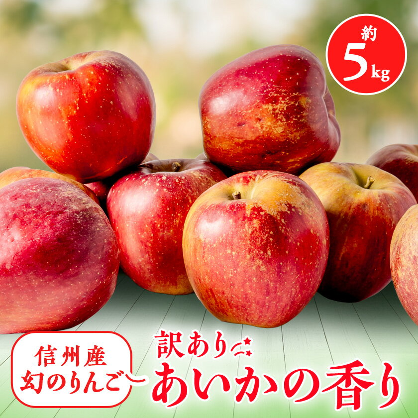 【ふるさと納税】2025年【傷等訳あり】甘い!希少!りんご【あいかの香り】約5kg　信州のりんご_ りんご 林檎 訳あり 果物 くだもの フルーツ 家庭用 あいかの香り 長野県 産地直送 送料無料 お取り寄せ 希少 傷 規格外 不揃い 信州 【1061788】