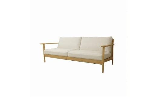 【開梱設置】高野木工 CEBU セブ ソファ 3人掛け ホワイトオーク 生地：CHART6ホワイト【10年保証】