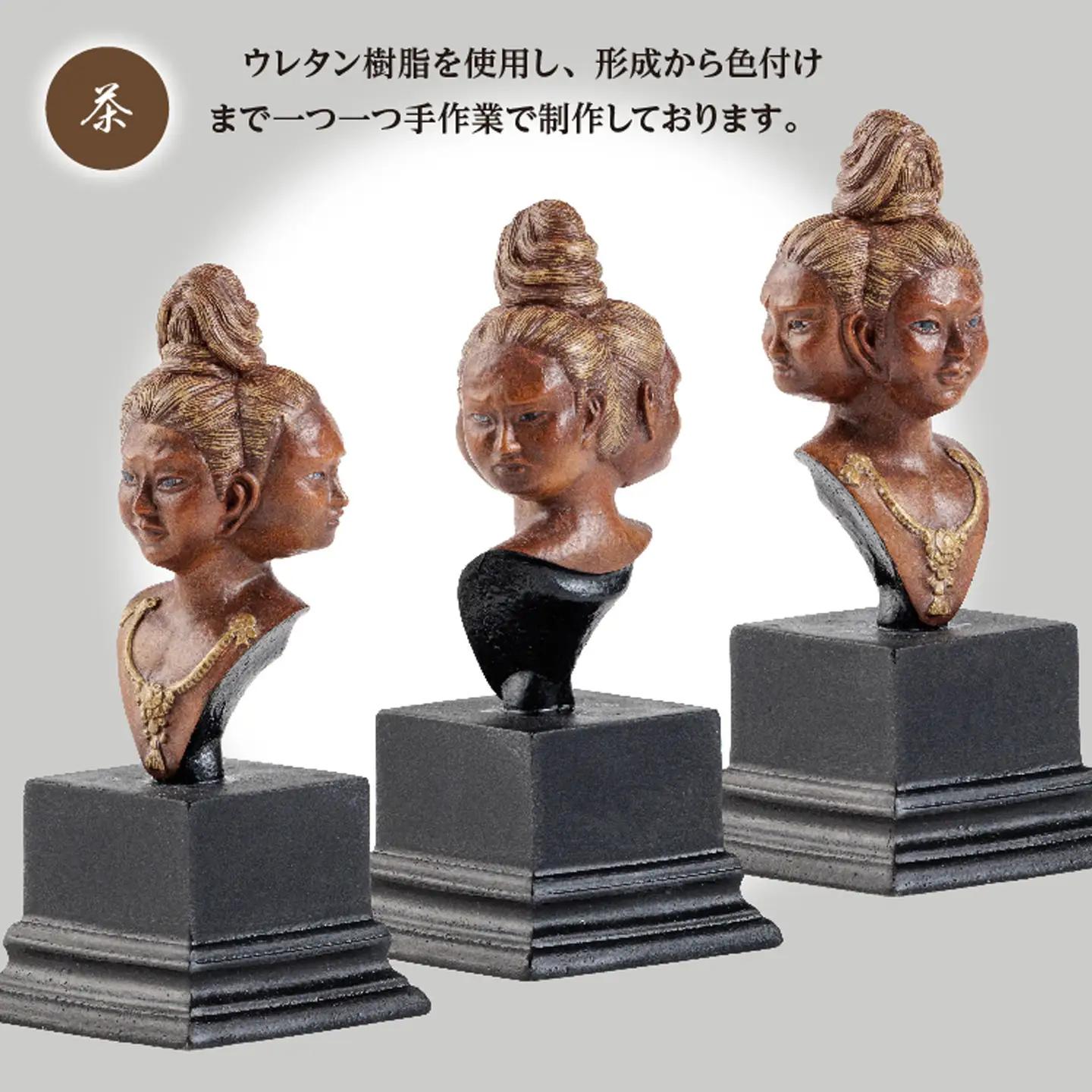【数量限定】元歯科技工士が創るミニ仏像「阿修羅」胸像（縦15cm 横7cm）インテリア置物 みろくねはん堂 _c-155