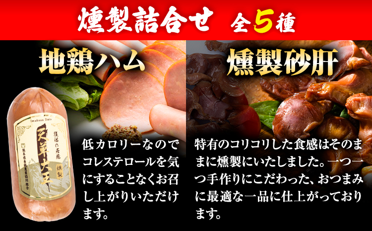 【幻の地鶏】天草大王燻製詰合せ 5種 大海水産株式会社《45日以内に出荷予定(土日祝除く)》燻製 地鶏 鶏肉---sms_cadkt_45d_23_11500_5i---