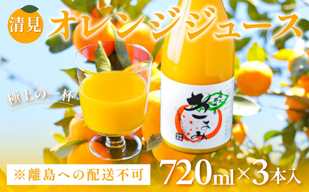 
                  【先行予約】清見オレンジジュース720ml×3本入 ※離島への配送不可（2027年4月中旬より順次発送）  【ふるさと納税 人気 おすすめ ランキング 柑橘 みかん ミカン オレンジ  清見オレンジ オレンジジュース ジュース フルーツジュース 旬 愛媛県産 愛媛みかん 浅野農園 伊方町特産品 佐田岬 無添加100%ジュース 愛媛県 伊方町 送料無料】 IKTAC019 
                