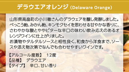 デラウエアオレンジ Delaware Orange 750ml×1本 茨城県産 牛久醸造場 日本ワイン ワイン 750ml ミディアムボディ お酒 贈り物 葡萄 ぶどう オレンジワイン