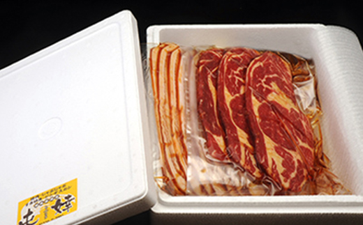 『定期便』老舗焼肉店の焼肉セット国産牛ロース600g道産豚バラ800g全3回＜酒仙合縁 百将＞ 森町 牛肉 ロース 豚肉 バラ 焼肉 タレ 味付け 北海道牛 北海道産 セット ふるさと納税 北海道 m