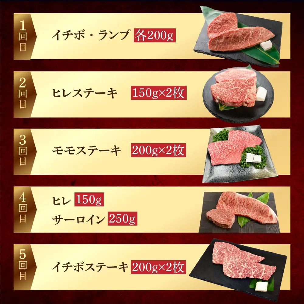 【定期便 5回】飛騨牛厳選ステーキ 5ヶ月定期便 【70-F】