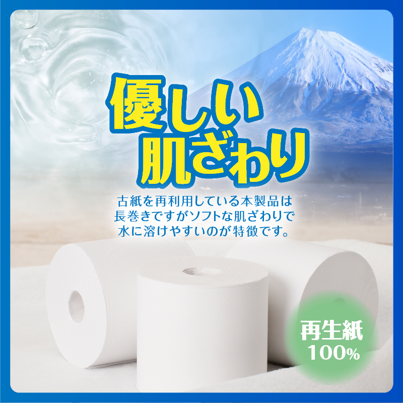 200m長巻き芯なしトイレットペーパー「エコロジー」96個　省スペース　コンパクト(a1131)