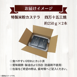 特製米粉かすてら 四万十五三焼（約250ｇ×2本） カステラ かすてら米粉 カステラ スイーツ 菓子 洋菓子 ギフト スイーツギフト 贈答 Bmu-77