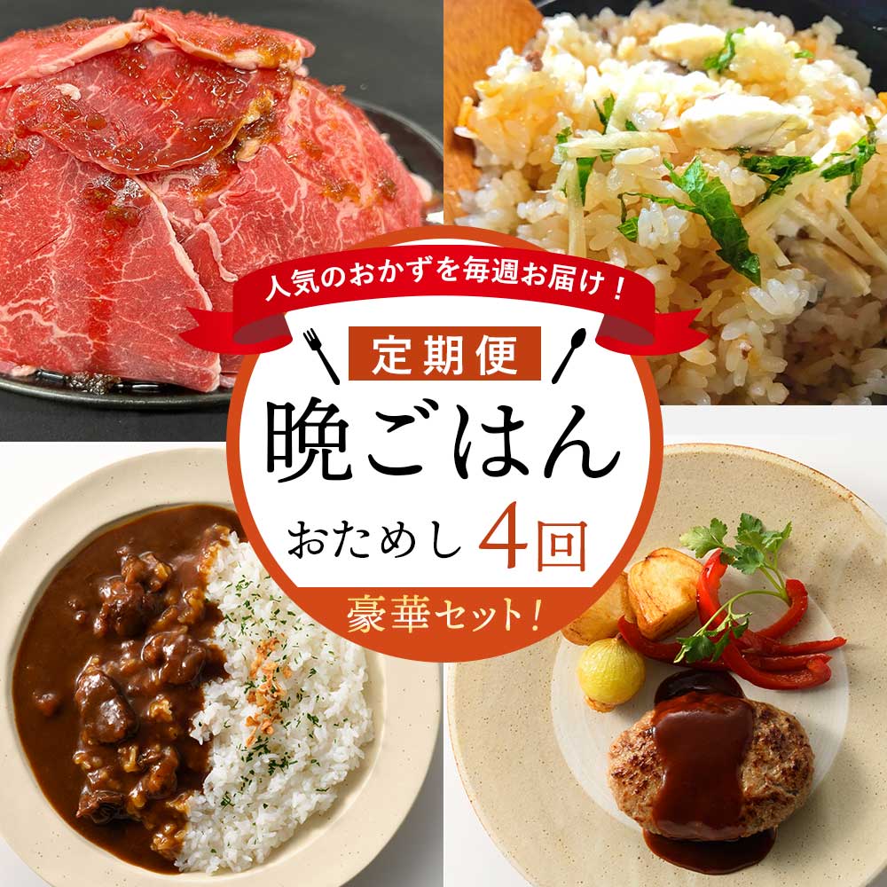 【ふるさと納税】☆おためし版☆人気のおかずを毎週お届け！便利な晩ごはん定期便【4回お届け】