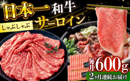 【全2回定期便】【厳選部位】【A4～A5】長崎和牛サーロインしゃぶしゃぶすき焼き用　600g（300g×2p）【株式会社 MEAT PLUS】  [DBS101]